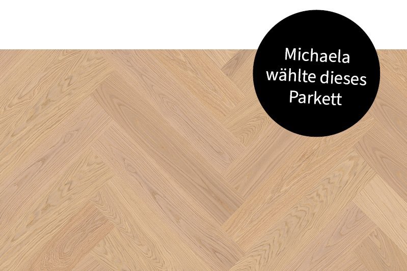 MULTIflor 700 Eiche Natur Bianca Detailaufnahme Fischgrät Parkett Eiche weiß