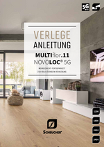 Titelbild einer Anleitung zur Verlegung von Parkettboden. Zu sehen ist ein stilvoll eingerichteter Wohnraum mit verlegtem Eichenparkett. Ein Overlay mit Text und Logo ergänzt das Bild.