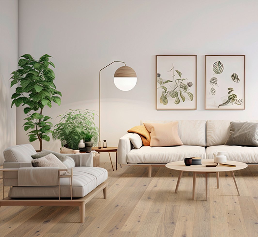 Parkett in natürlichem Wohnzimmer